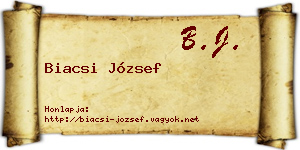 Biacsi József névjegykártya